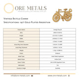 14ct Gold Plated - Vintage Bicycle Charm