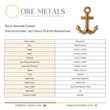 14ct Gold Plated - Bold Anchor Charm