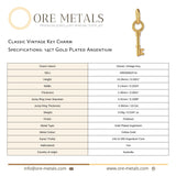 14ct Gold Plated - Classic Vintage Key Charm