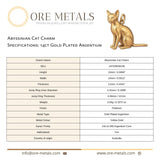 14ct Gold Plated - Abyssinian Cat Charm
