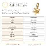 14ct Gold Plated - Delicate Snowflake Charm