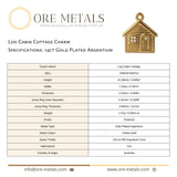 14ct Gold Plated - Log Cabin Cottage Charm