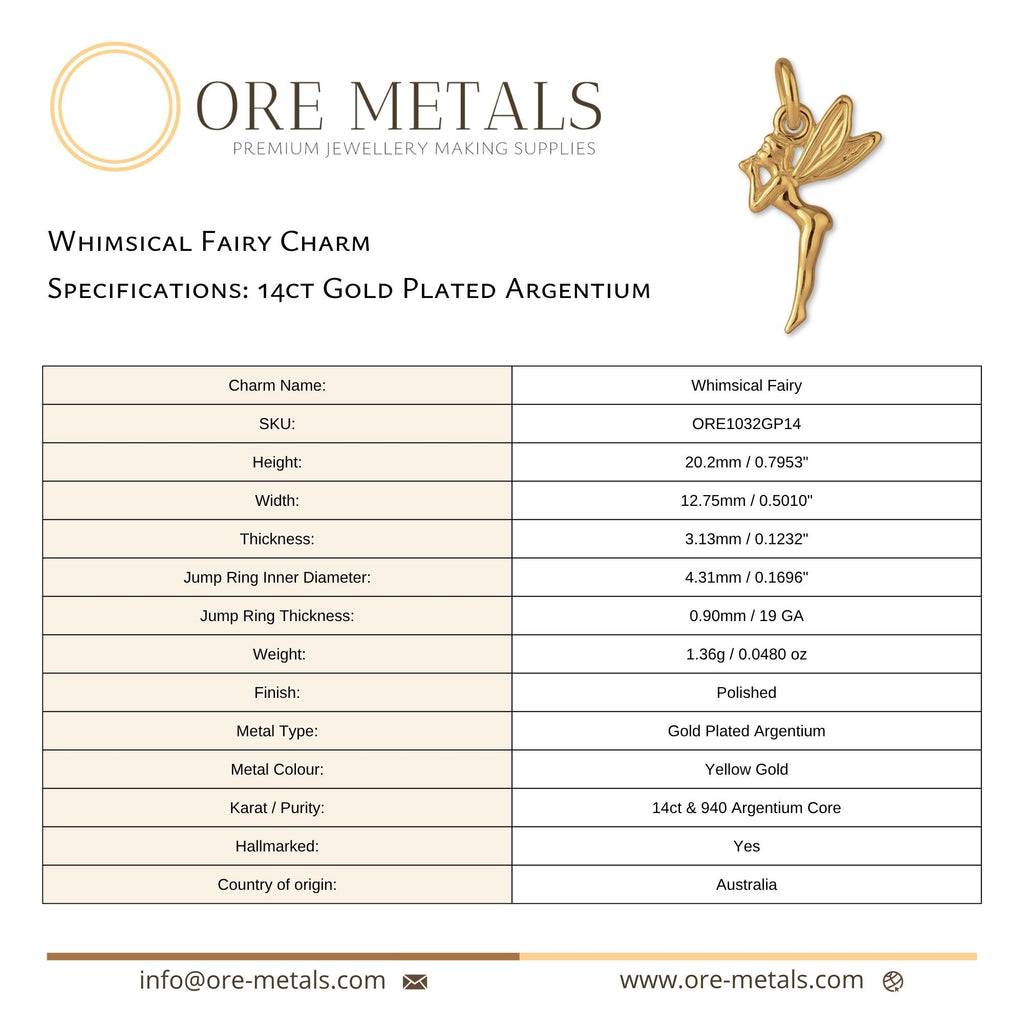 14ct Gold Plated - Whimsical Fairy Charm