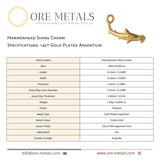 14ct Gold Plated - Hammerhead Shark Charm