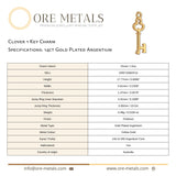 14ct Gold Plated - Clover 1 Key Charm