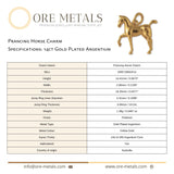 14ct Gold Plated - Prancing Horse Charm