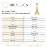 14ct Gold Plated - Eiffel Tower Charm