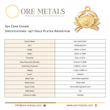 14ct Gold Plated - Sea Crab Charm