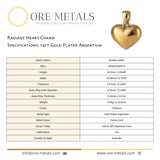 14ct Gold Plated - Radiant Heart Charm