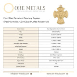 14ct Gold Plated - Five Way Catholic Crucifix Charm