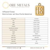 14ct Gold Plated - 18 Pendant Charm