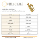 14ct Gold Plated - Classic Golf Bag Charm