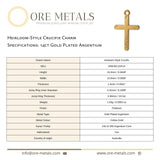 14ct Gold Plated - Heirloom-Style Crucifix Charm