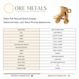 14ct Gold Plated - High-Top Roller Skate Charm