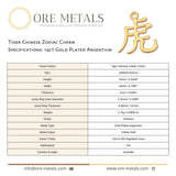 14ct Gold Plated - Tiger Chinese Zodiac Charm