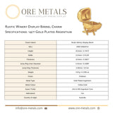 14ct Gold Plated - Rustic Winery Display Barrel Charm