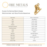 14ct Gold Plated - Classic Ice Skating Boots Charm