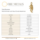 14ct Gold Plated - Twin Dolphins Charm