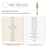 14ct Gold Plated - Feathered Arrow Charm