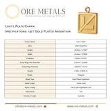 14ct Gold Plated - Lost L Plate Charm