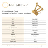 14ct Gold Plated - Scottish Bagpipes Charm