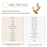 14ct Gold Plated - Candlestick Holder Charm
