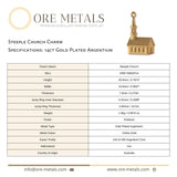 14ct Gold Plated - Steeple Church Charm