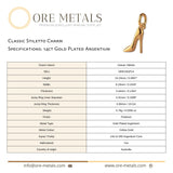 14ct Gold Plated - Classic Stiletto Charm