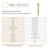 14ct Gold Plated - Ornate Butter Knife Charm