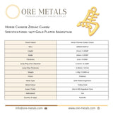 14ct Gold Plated - Horse Chinese Zodiac Charm