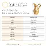 14ct Gold Plated - Fluted Water Pitcher Charm