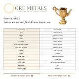 14ct Gold Plated - Vintage Kettle Charm