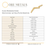 14ct Gold Plated - Classic Boomerang Charm