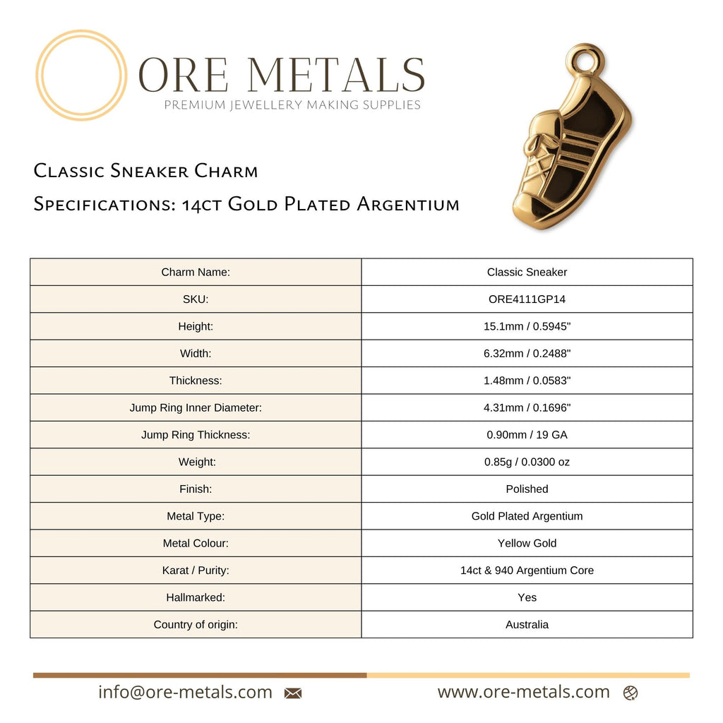 14ct Gold Plated - Classic Sneaker Charm