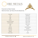 14ct Gold Plated - Fleur-de-Lis Crest Charm