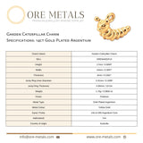 14ct Gold Plated - Garden Caterpillar Charm