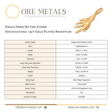 14ct Gold Plated - Single Hand Setting Charm