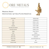 14ct Gold Plated - Medieval Knight Charm