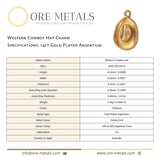 14ct Gold Plated - Western Cowboy Hat Charm