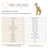14ct Gold Plated - Western Giraffe Charm