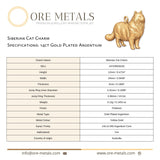 14ct Gold Plated - Siberian Cat Charm