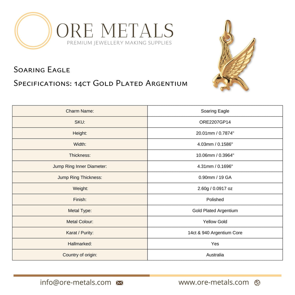 14ct Gold Plated - Soaring Eagle Charm