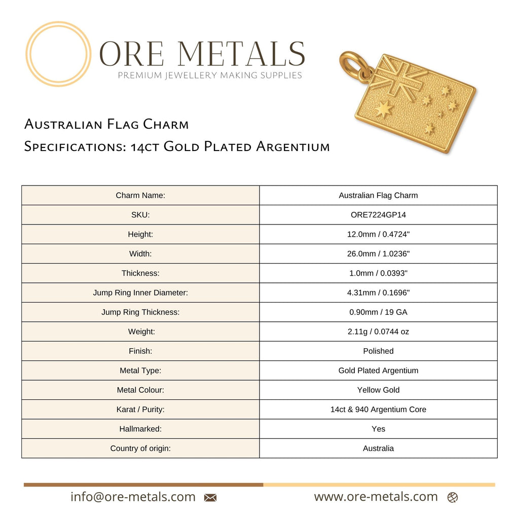 14ct Gold Plated - Australian Flag Charm