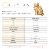 14ct Gold Plated - Nebelung Cat Charm
