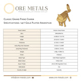 14ct Gold Plated - Classic Grand Piano Charm