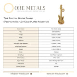 14ct Gold Plated - Tele Electric Guitar Charm