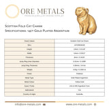 14ct Gold Plated - Scottish Fold Cat Charm