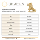 14ct Gold Plated - Snow Skate Boot Charm