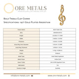 14ct Gold Plated - Bold Treble Clef Charm