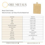 14ct Gold Plated - Bingo Card Charm